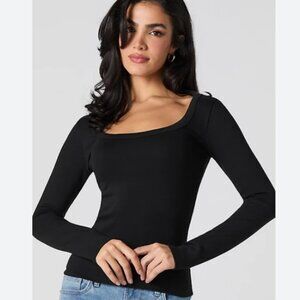 CLUB MONACO Long-Sleeve Scoop Neck Tee